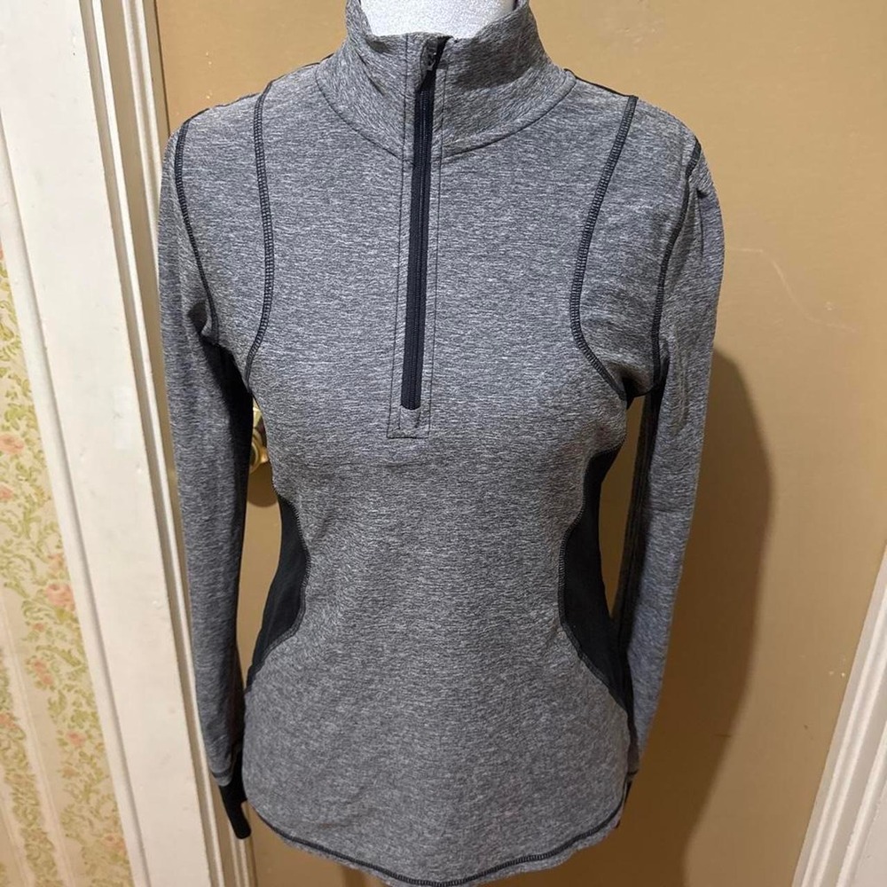 Champion C9 Quarter Zip Pullover Women XS Gray Good Mesh Thumbhole Active Top